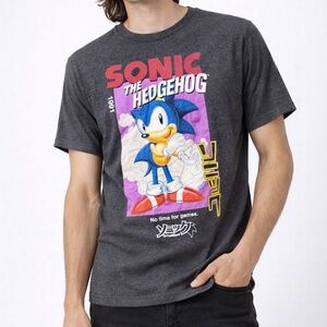 Sonic the Hedgehog Men’s Graphic Tee | Size M | Retro Gamer T-Shirt